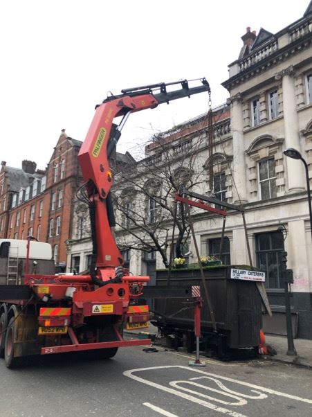 coffee stall and crane